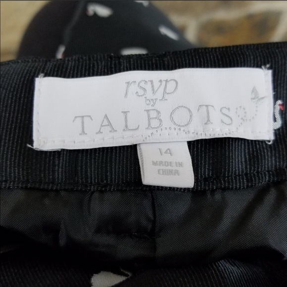 Talbots 14 Swan Print Ankle Slacks Pants - Picture 5 of 6